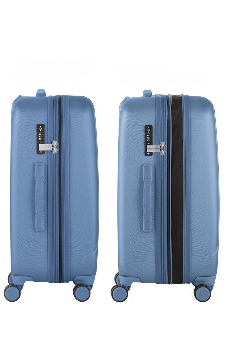 CarryOn Set Trolere Policarbonat/ABS 4 Roti Duble OKOBAN cifru TSA SKYHOPPER 3 Piese Albastru - Pled.ro