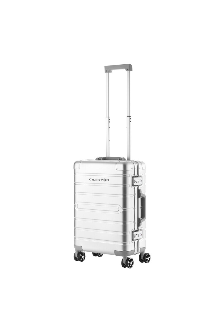 CarryOn Troler Cabina Aluminiu Inchidere cu clapeta Cod Okoban ULD 502411 - 55 cm Argintiu - Pled.ro