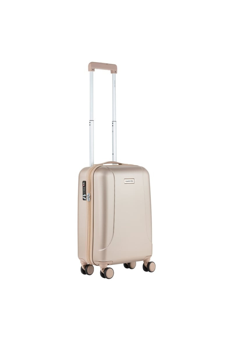 CarryOn Troler Cabina Policarbonat/ABS 4 Roti Duble OKOBAN cifru TSA SKYHOPPER 55 cm Auriu - Pled.ro