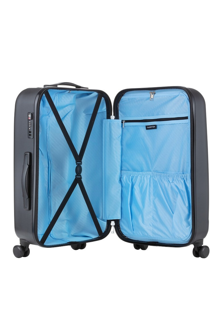 CarryOn Troler Cabina Policarbonat/ABS 4 Roti Duble OKOBAN cifru TSA SKYHOPPER 55 cm Negru - Pled.ro