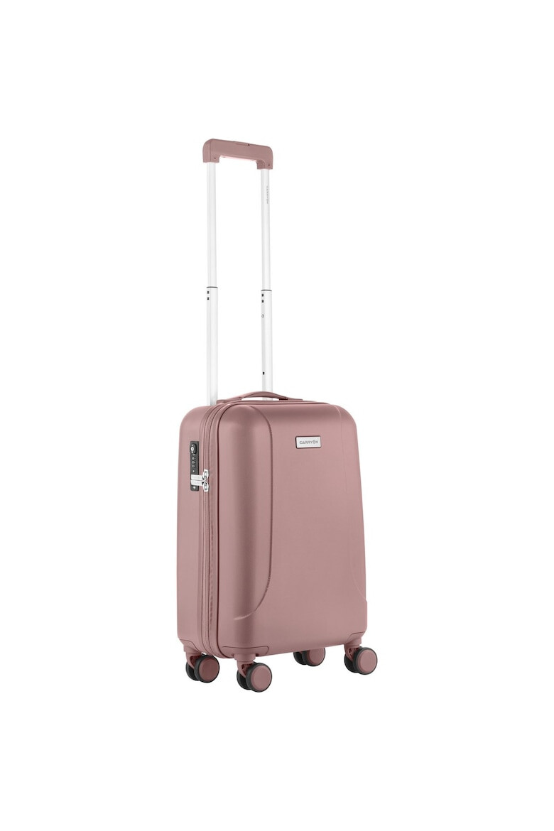 CarryOn Troler Cabina Policarbonat/ABS 4 Roti Duble OKOBAN cifru TSA SKYHOPPER 55 cm Rose - Pled.ro