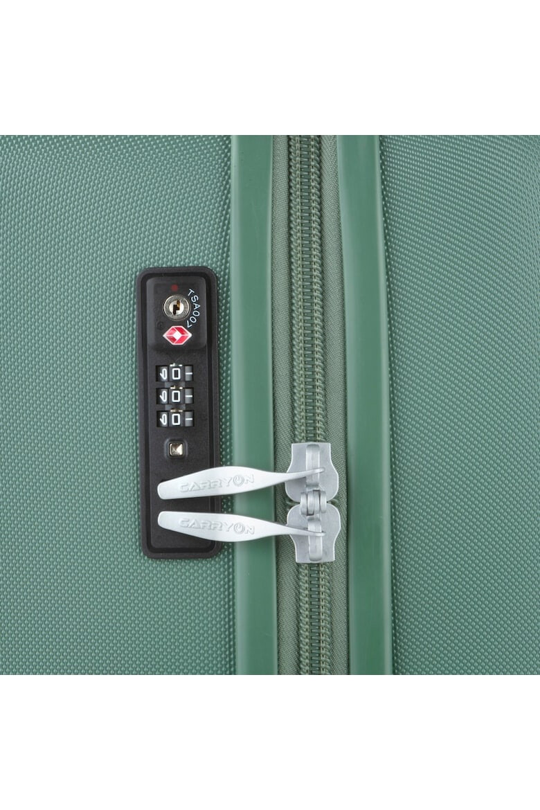 CarryOn Troler Cabina Policarbonat/ABS 4 Roti Duble OKOBAN cifru TSA SKYHOPPER 55 cm Verde - Pled.ro