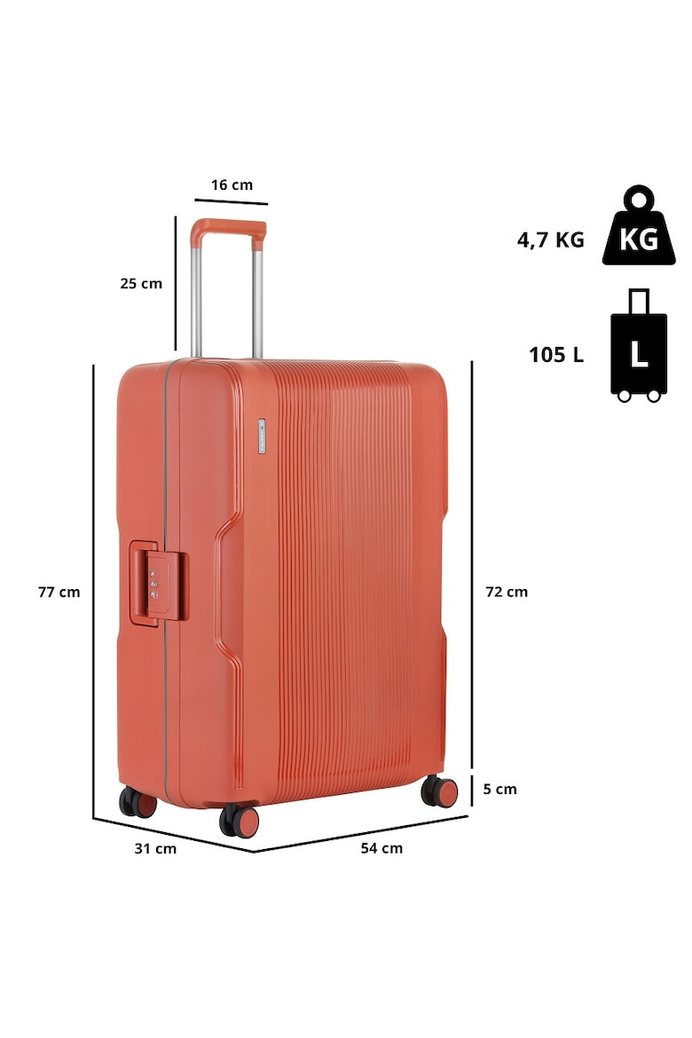 CarryOn Troler Mare Polipropilena Inchidere cu clapeta Cifru TSA Cod Okoban Protector 502470 - 77 cm Caramiziu - Pled.ro