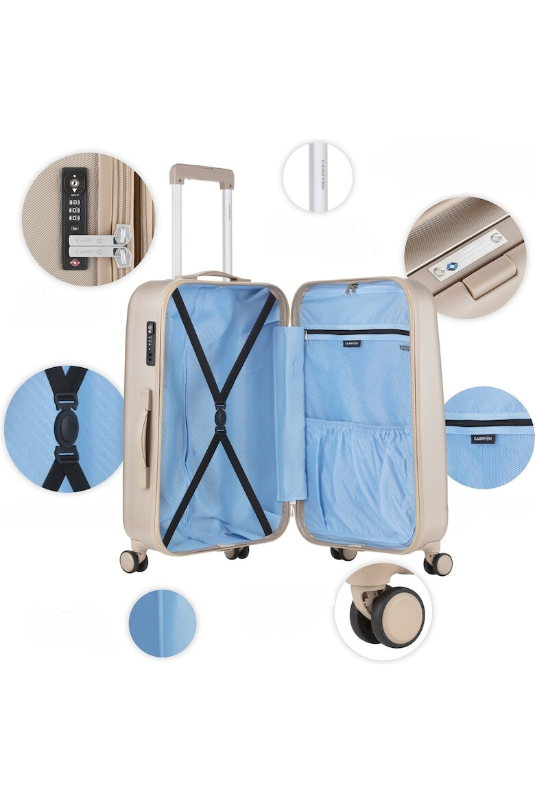 CarryOn Troler Mediu Policarbonat/ABS 4 Roti Duble OKOBAN cifru TSA SKYHOPPER 68.5 cm Auriu - Pled.ro