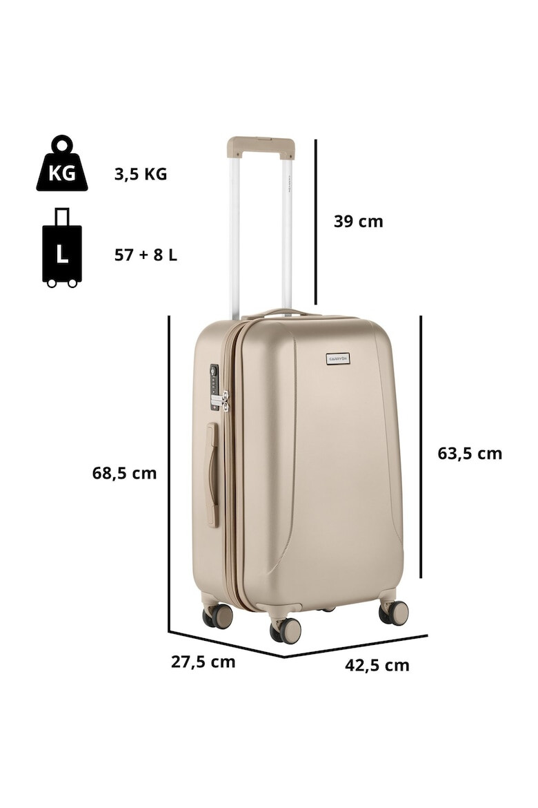 CarryOn Troler Mediu Policarbonat/ABS 4 Roti Duble OKOBAN cifru TSA SKYHOPPER 68.5 cm Auriu - Pled.ro