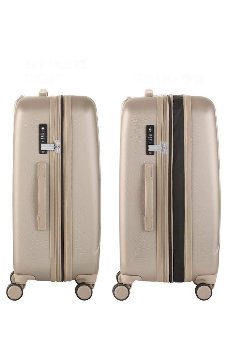 CarryOn Troler Mediu Policarbonat/ABS 4 Roti Duble OKOBAN cifru TSA SKYHOPPER 68.5 cm Auriu - Pled.ro