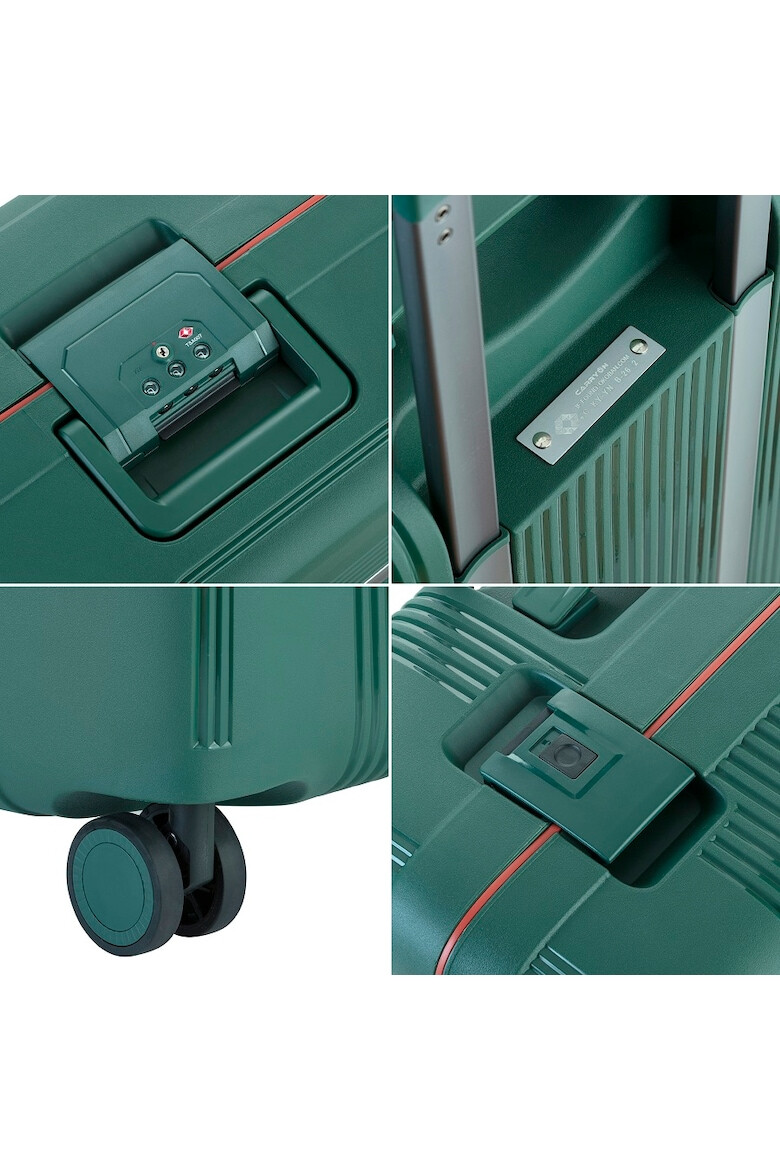 CarryOn Troler Mediu Polipropilena Inchidere cu clapeta Cifru TSA Cod Okoban Protector 502476 - 66 cm Verde - Pled.ro