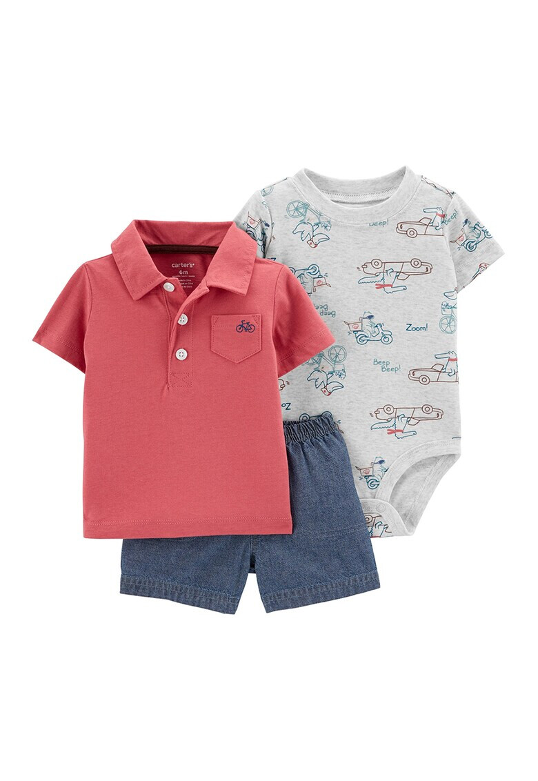 Carter's Set de body tricou si pantaloni scurti - 3 piese - Pled.ro