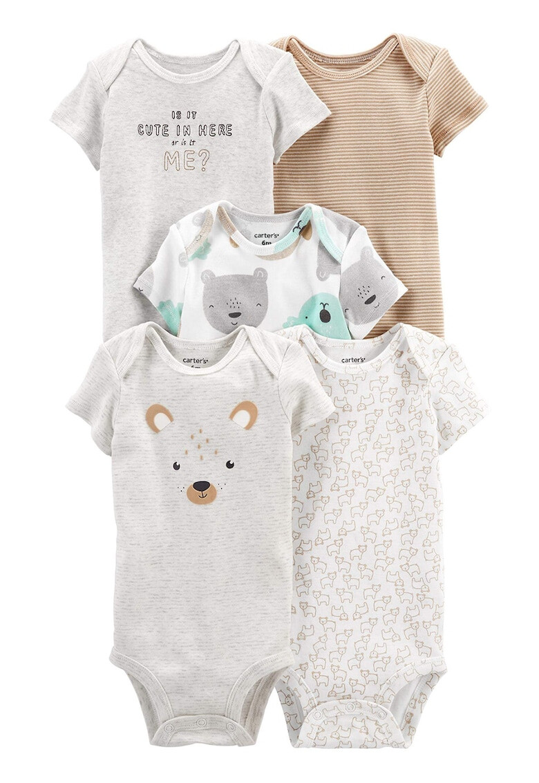 Carter's Set de body-uri de bumbac cu imprimeu - 5 piese - Pled.ro