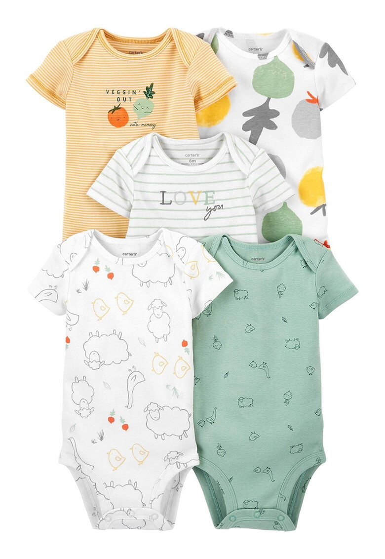 Carter's Set de body-uri de bumbac cu imprimeu - 5 piese - Pled.ro