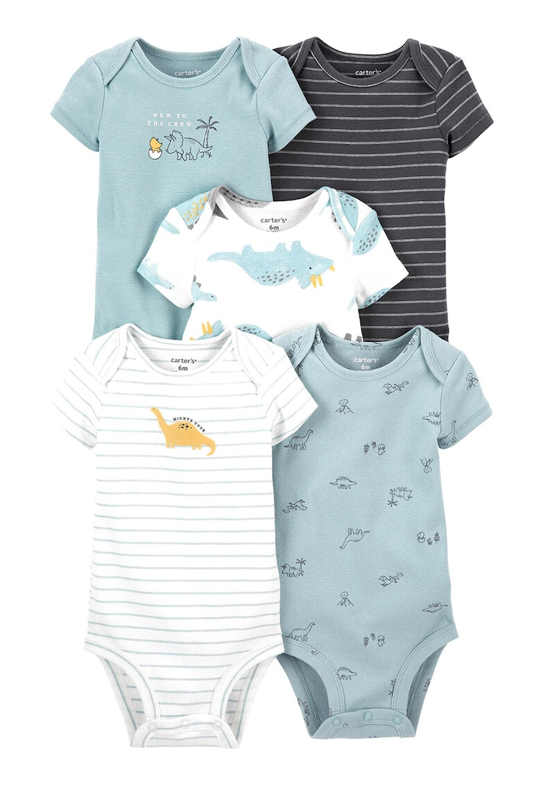 Carter's Set de body-uri de bumbac cu model - 5 perechi - Pled.ro