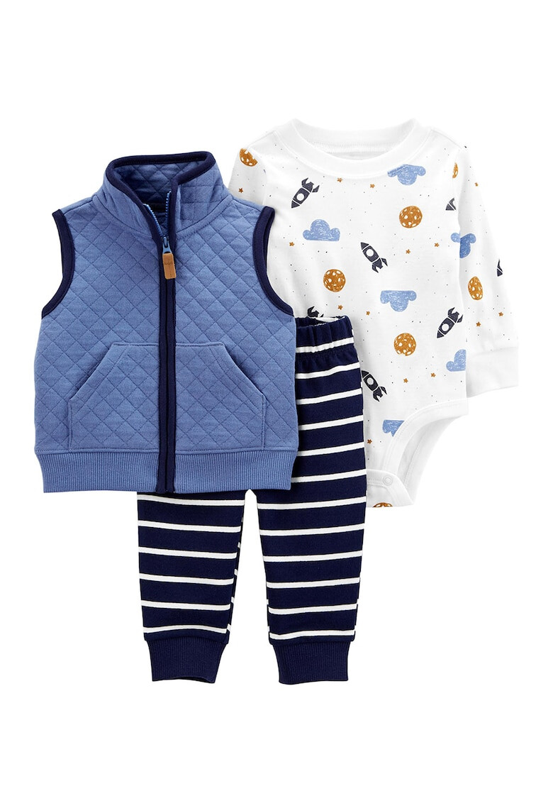 Carter's Set de vesta cu imprimeu pantaloni si body - 3 piese - Pled.ro