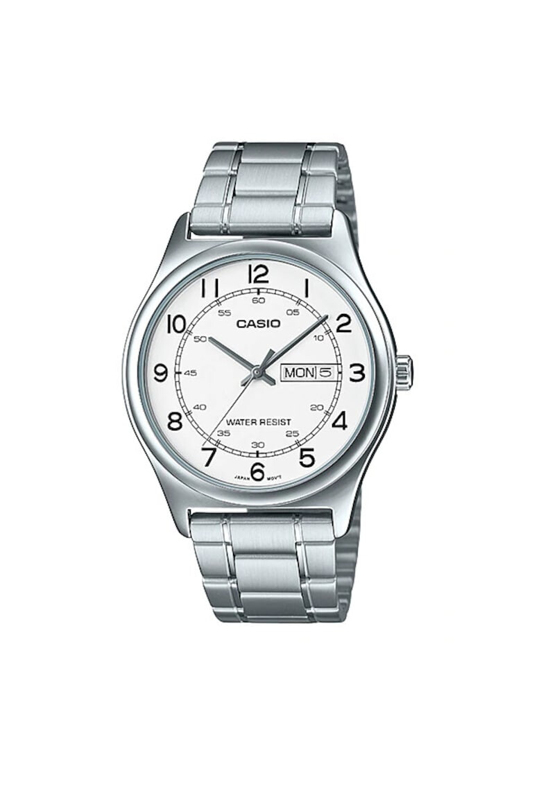 Casio Ceas barbatesc MTP-V006D-7B2UDF Quartz Casual Cristal mineral Otel Alb/Argintiu 38 mm - Pled.ro