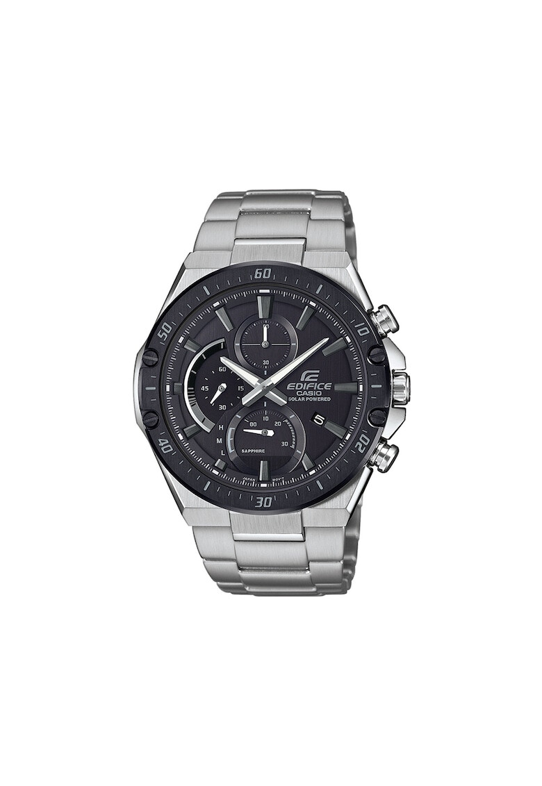 Casio Ceas cronograf din otel inoxidabil cu incarcare solara - Pled.ro