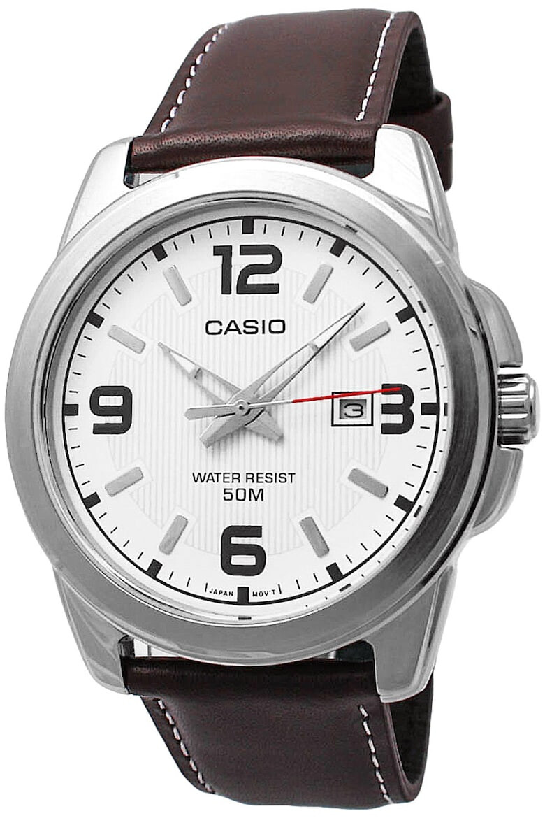 Casio Ceas cu o curea de piele Collection Maro inchis - Pled.ro