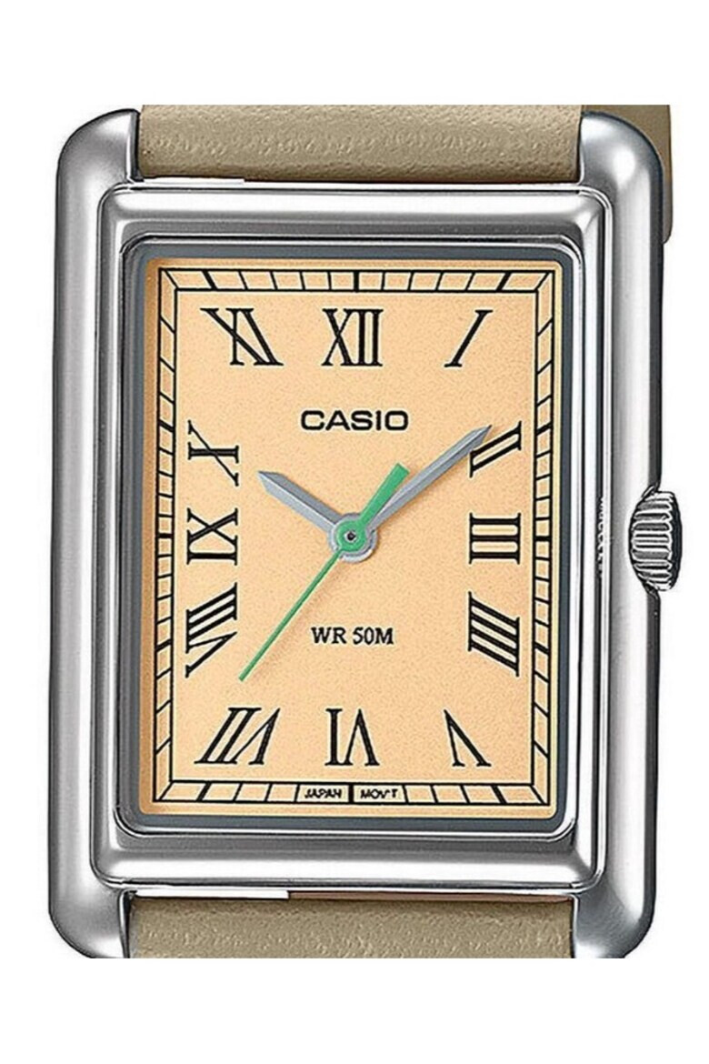 Casio Ceas dama Inox/Piele naturala Bej/Argintiu - Pled.ro