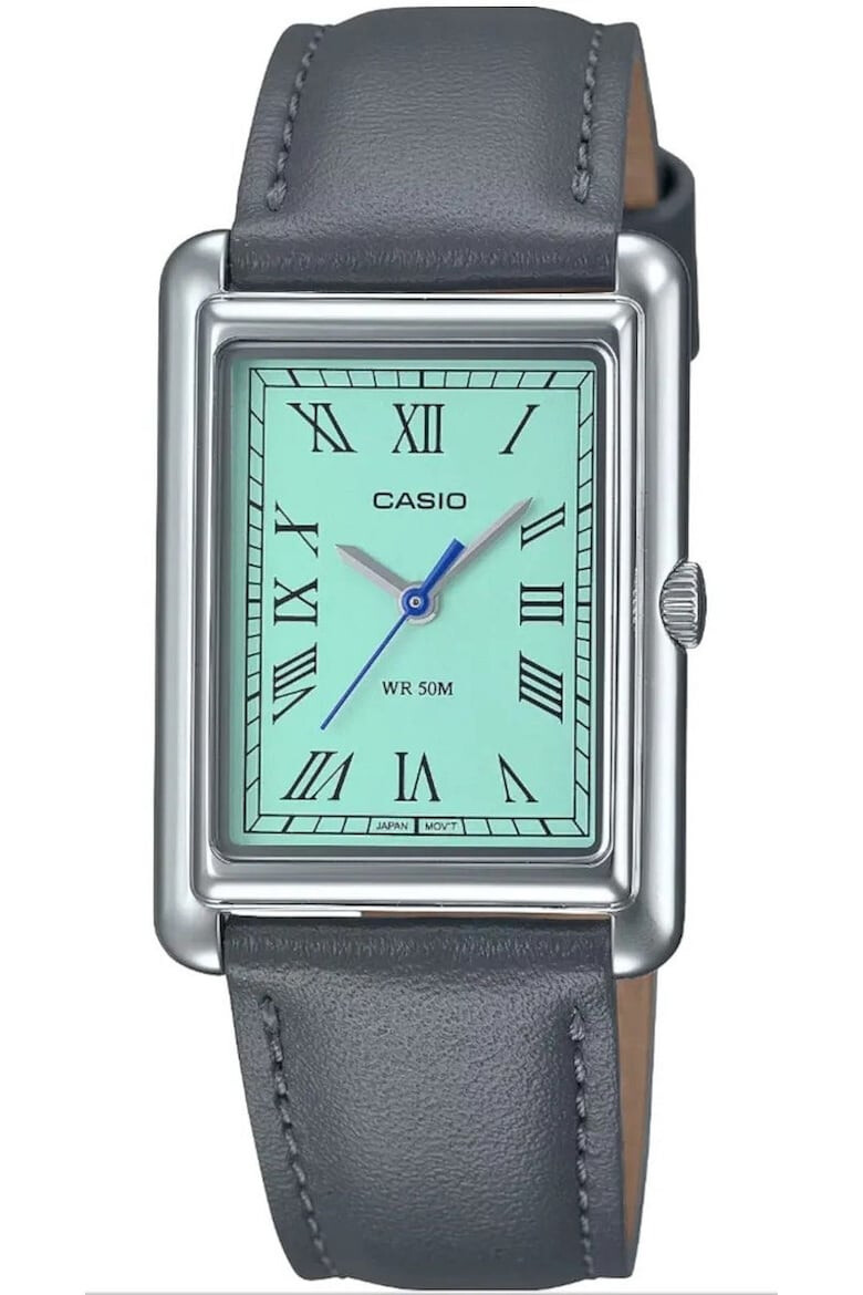 Casio Ceas dama Inox/Piele naturala Gri/Turcoaz - Pled.ro