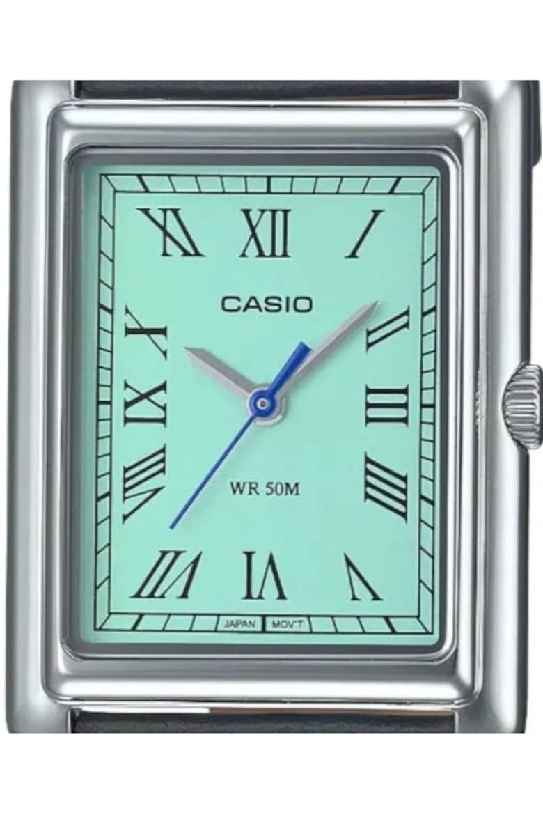 Casio Ceas dama Inox/Piele naturala Gri/Turcoaz - Pled.ro