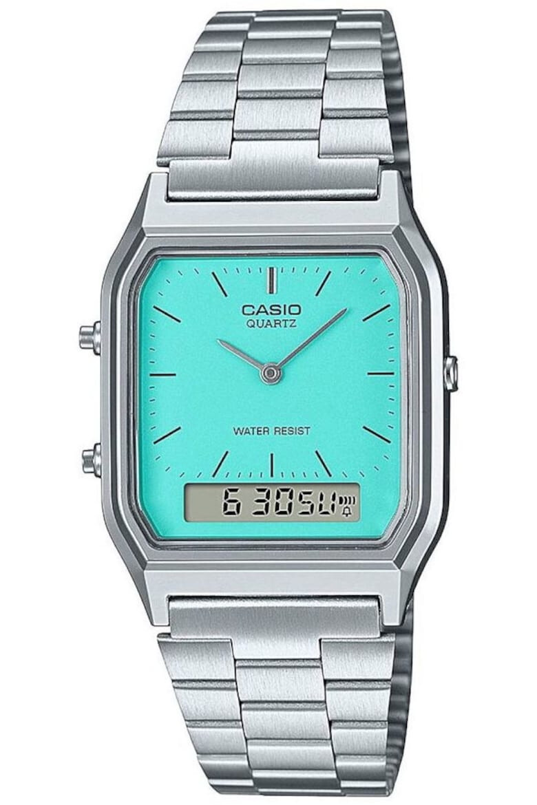 Casio Ceas unisex Otel Argintiu/Turcoaz - Pled.ro