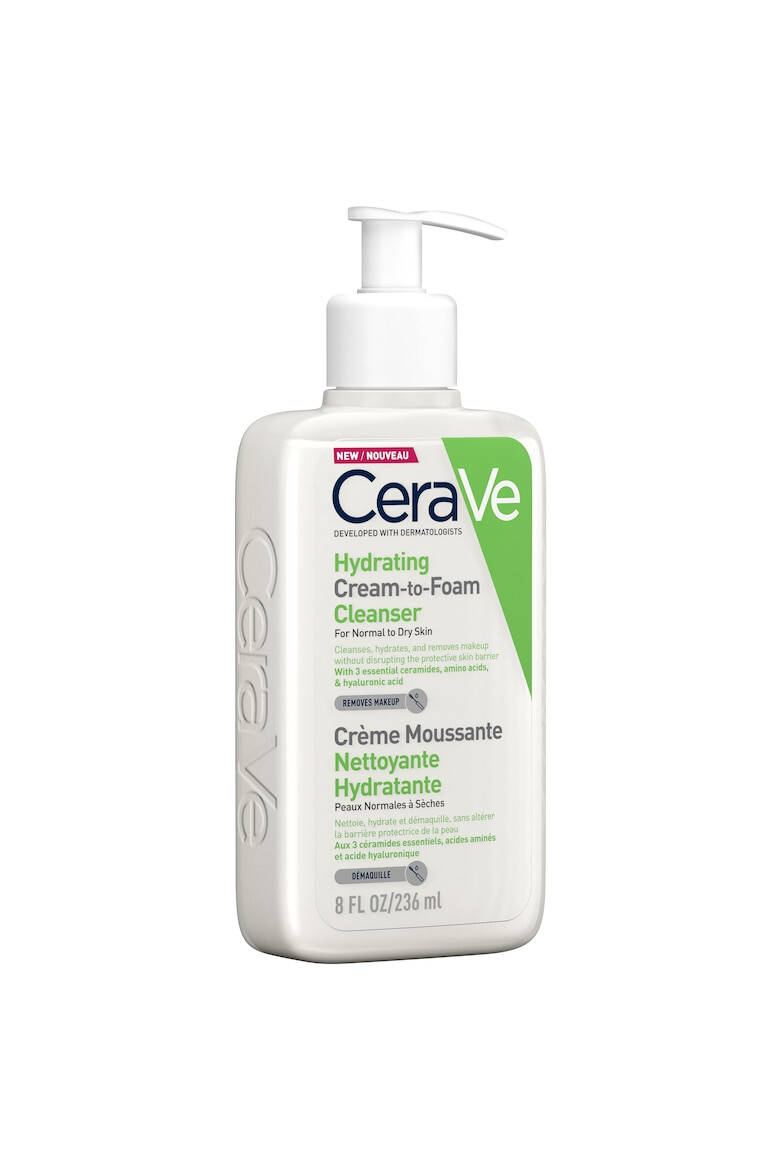 CeraVe Crema de curatare spumanta si hidratanta pentru fata cu ceramide si acid hialuronic ten nomal-uscat 236 ml - Pled.ro