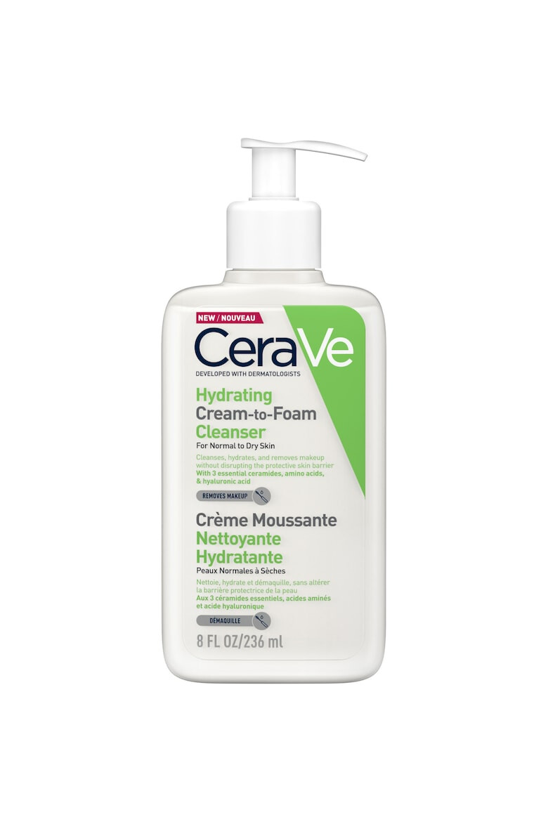 CeraVe Crema de curatare spumanta si hidratanta pentru fata cu ceramide si acid hialuronic ten nomal-uscat 236 ml - Pled.ro