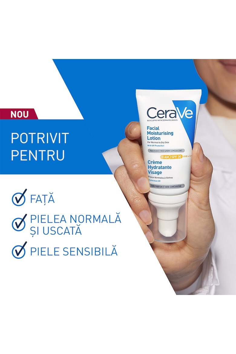 CeraVe Crema hidratanta pentru fata AM cu ceramide SPF 30 ten normal-uscat 52 ml - Pled.ro