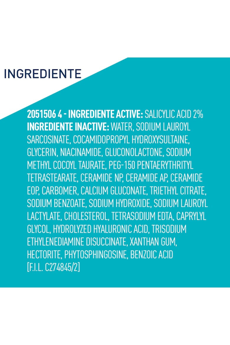 CeraVe Gel de curatare spumant anti-imperfectiuni cu acid salicilic pentru ten gras cu tendinta acneica 236ml - Pled.ro