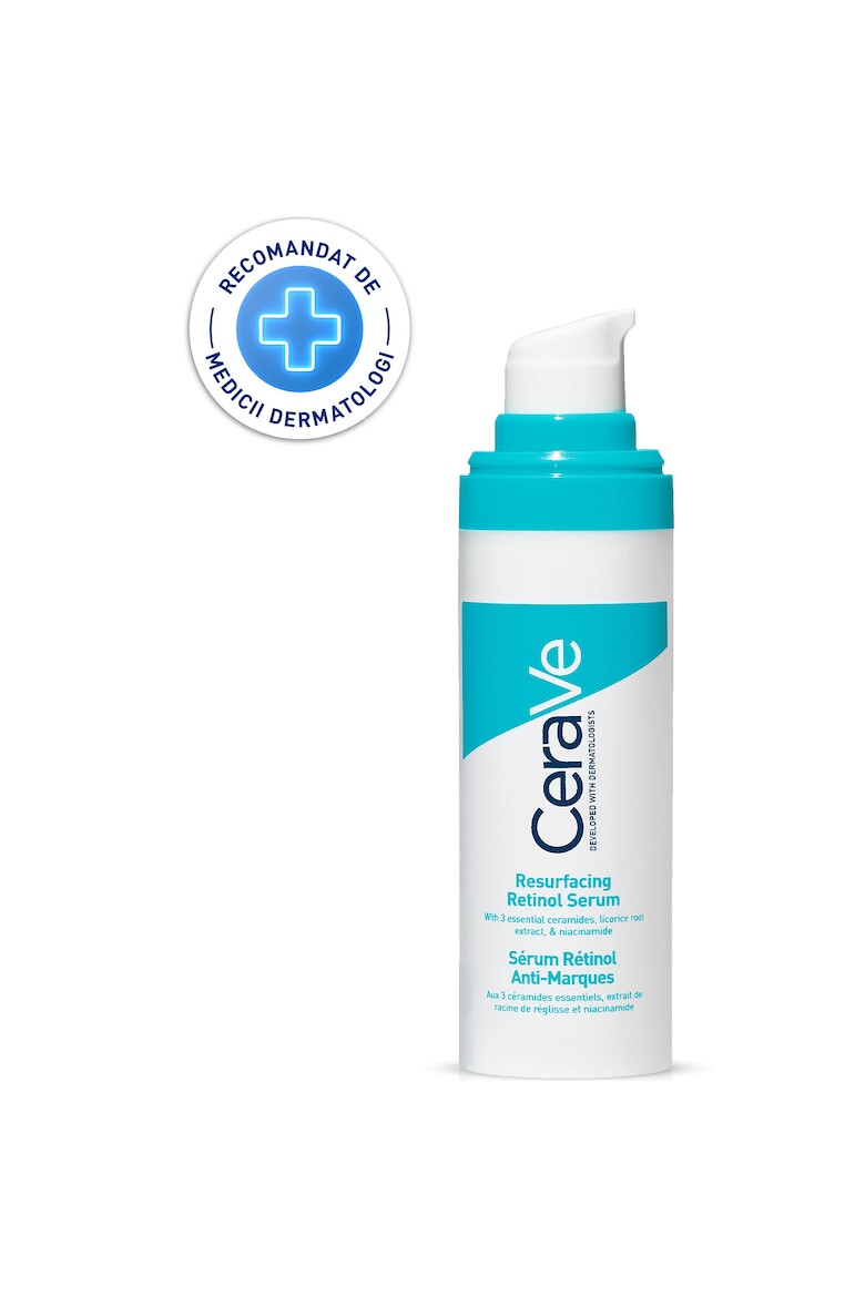 CeraVe Ser de Fata Resurfacing Retinol Serum Contribuie la Repararea Barierei de Protectie a Pielii Anti-Rid cu Retinol Incapsulat si Niacinamide fara Parfum 30ml - Pled.ro