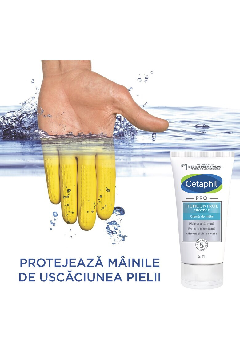 Cetaphil Crema de maini Protect Pro ItchControl netezeste pielea aspra a mainilor si calmeaza pruritul iritatiile cauzate de spalarea frecventa 50 ml - Pled.ro