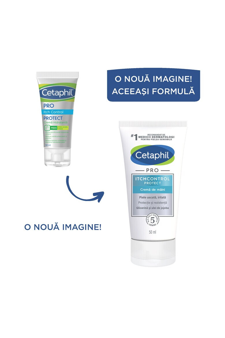 Cetaphil Crema de maini Protect Pro ItchControl netezeste pielea aspra a mainilor si calmeaza pruritul iritatiile cauzate de spalarea frecventa 50 ml - Pled.ro