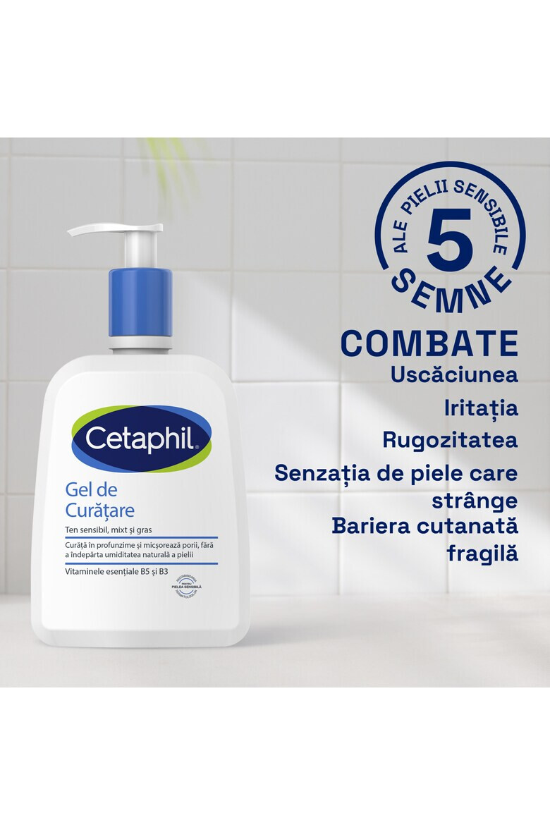 Cetaphil Gel de Curatare pentru ten sensibil mixt pana la gras cu niacinamida 236 ml - Pled.ro