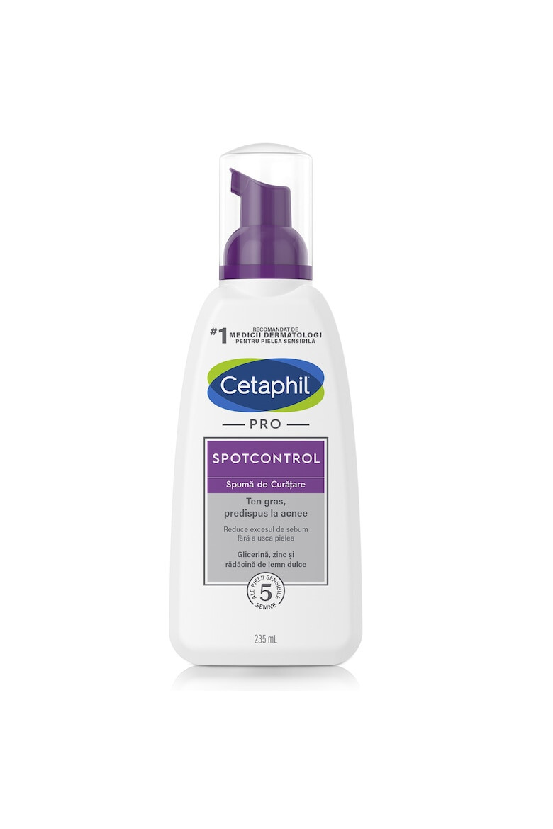 Cetaphil Spuma de Curatare Pro Spot Control curata delicat tenul cu tendinta acneica 235 ml - Pled.ro