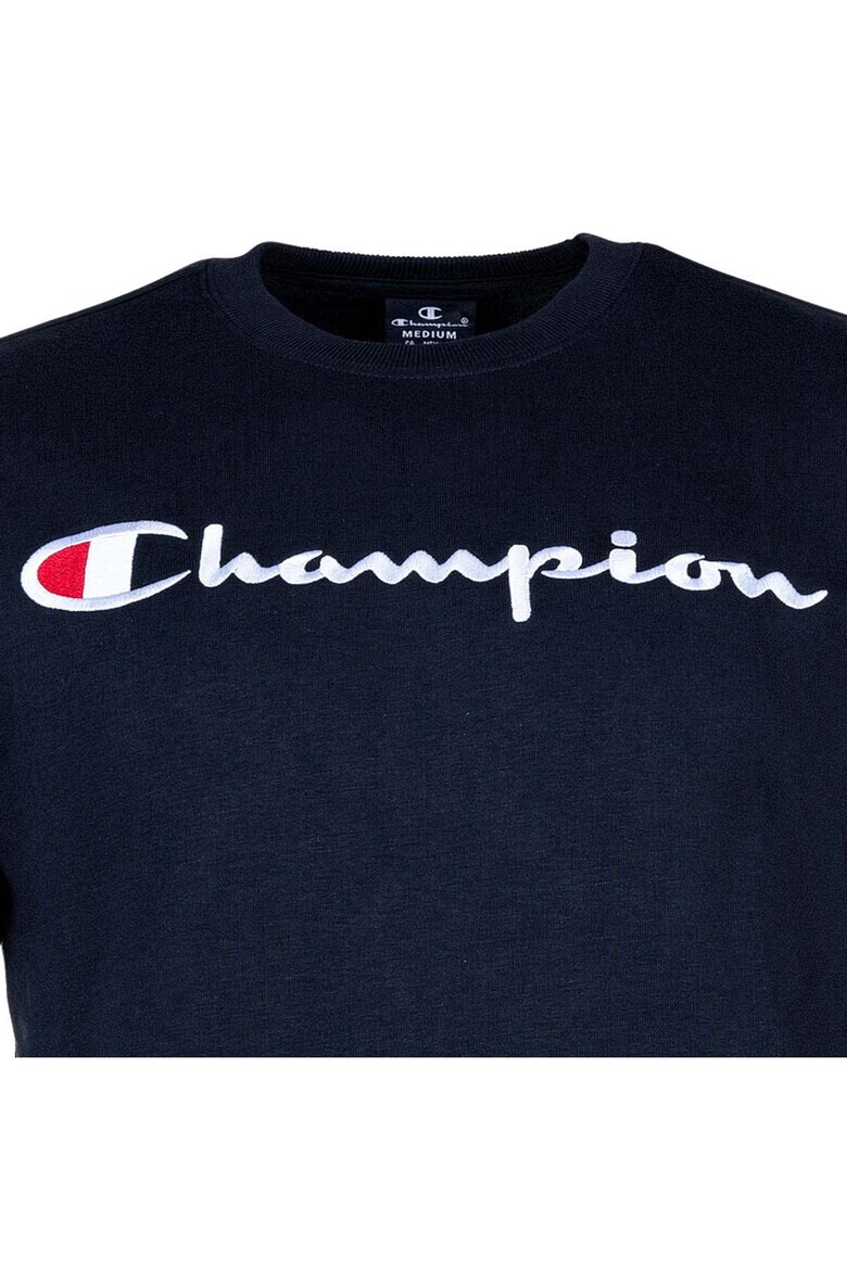 Champion Bluza de trening din amestec de bumbac cu decolteu la baza gatului si logo brodat - Pled.ro