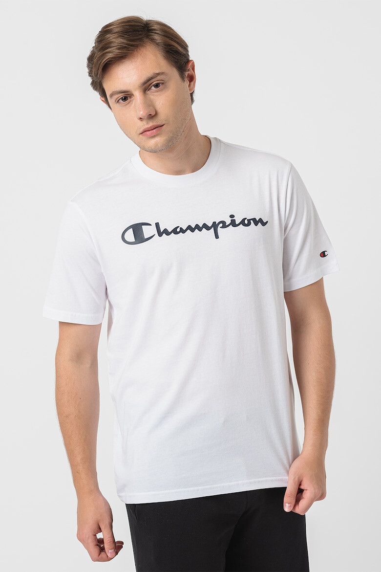 Champion Tricou cu decolteu la baza gatului si imprimeu logo - Pled.ro