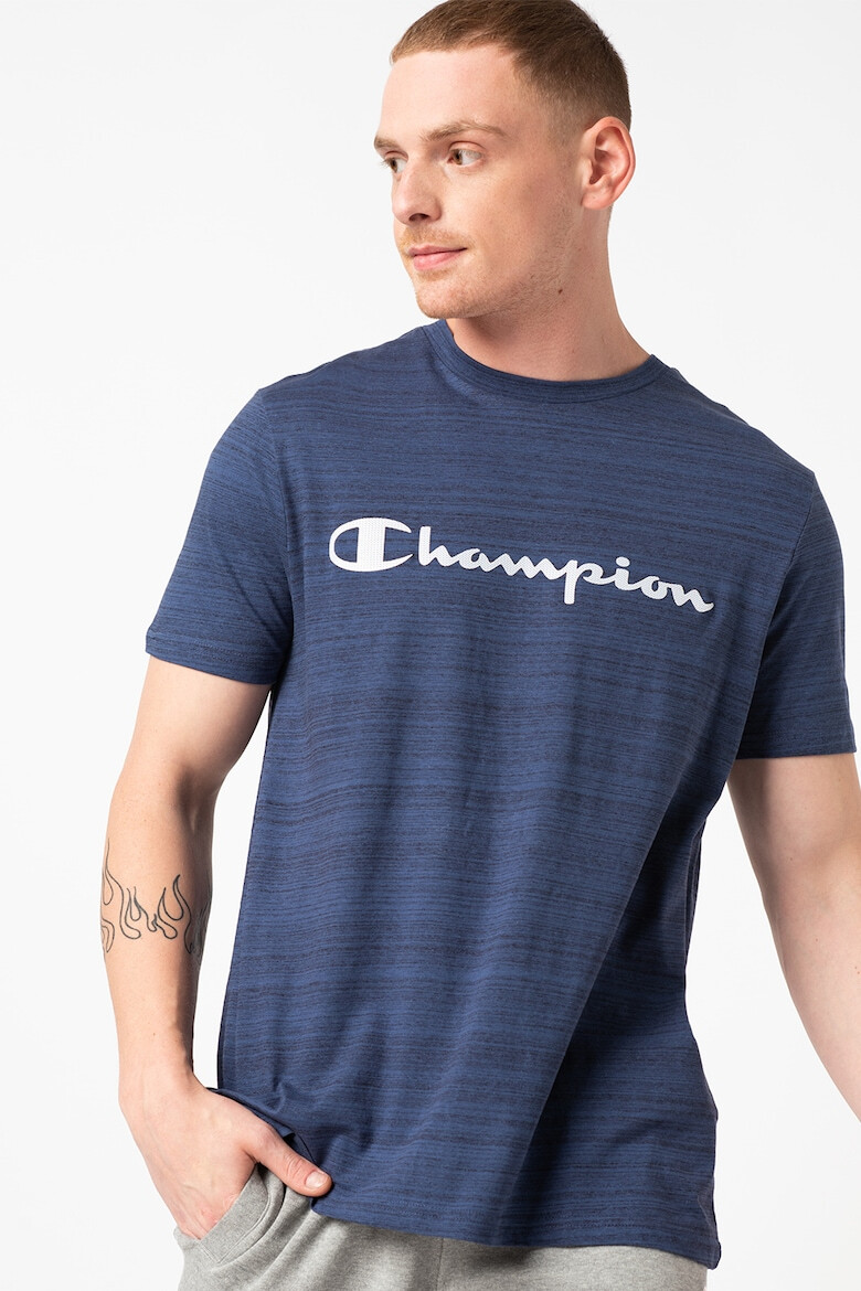 Champion Tricou cu decolteu la baza gatului si imprimeu logo supradimensionat - Pled.ro