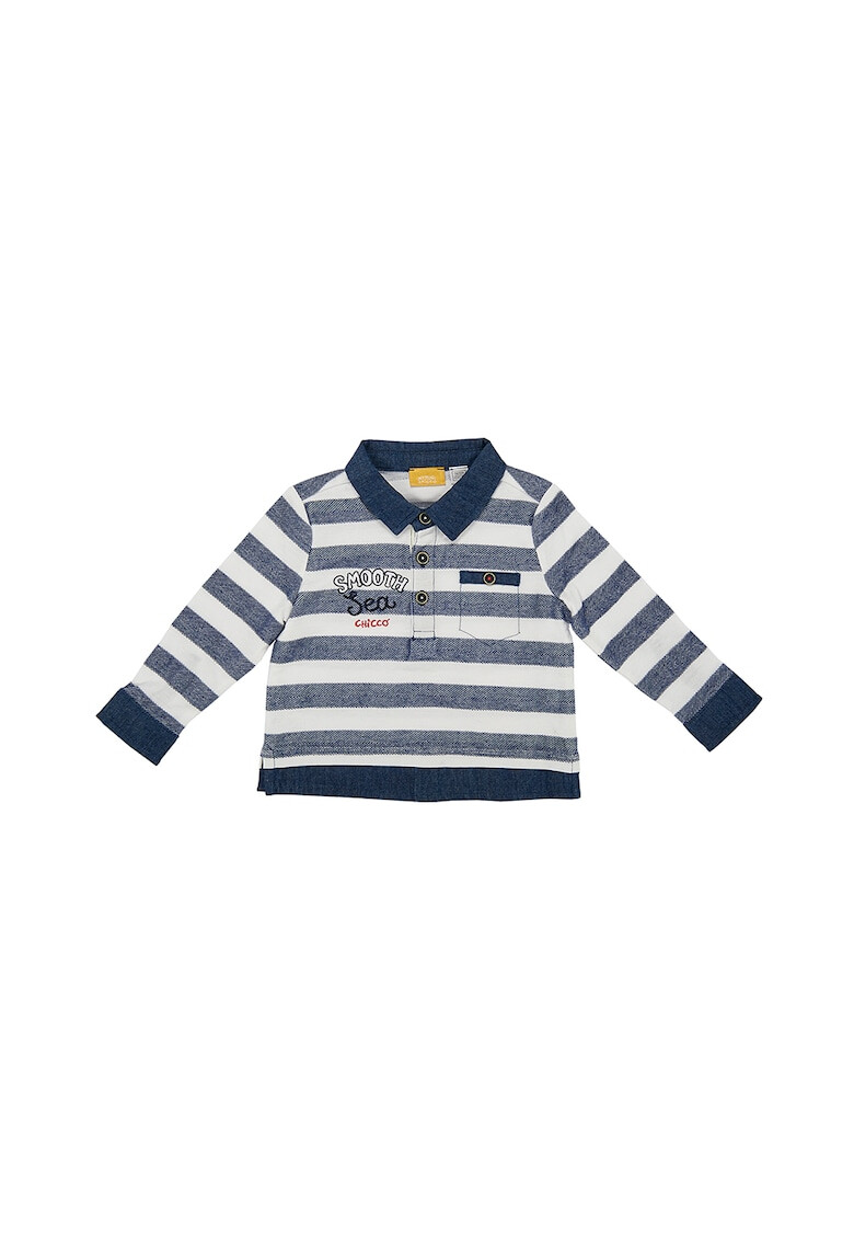 Chicco Bluza polo de bumbac cu dungi herringbone - Pled.ro