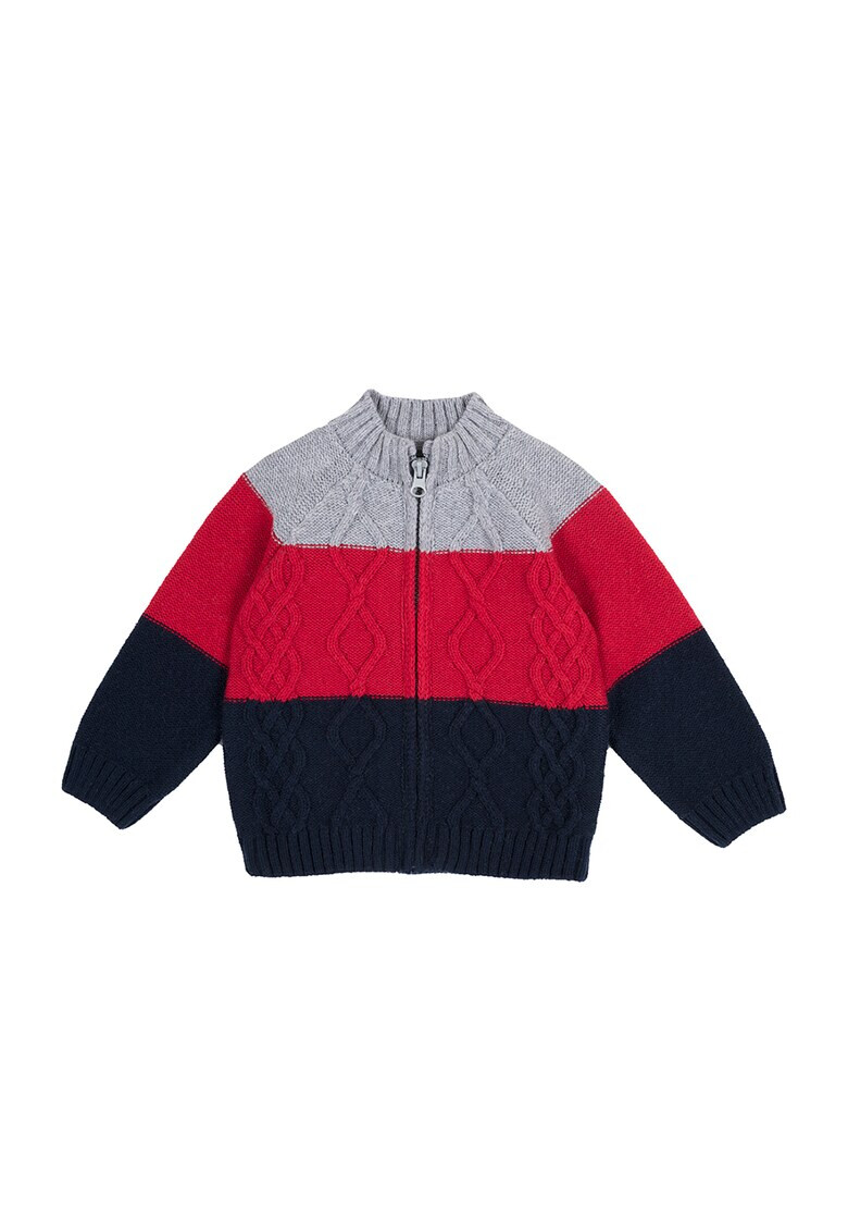 Chicco Cardigan cu model colorblock si torsade - Pled.ro