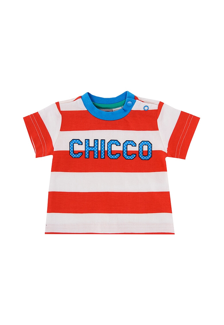 Chicco Tricou cu dungi si imprimeu logo contrastant - Pled.ro