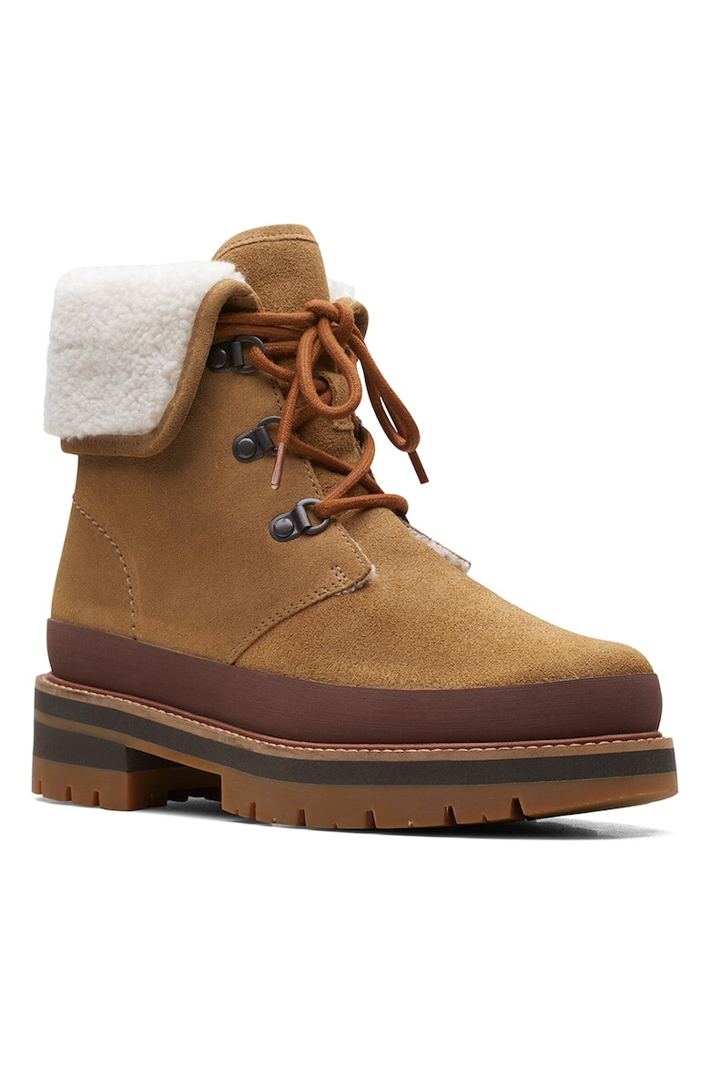 Clarks Bocanci din piele intoarsa cu garnitura din blana shearling sintetica Orianna - Pled.ro