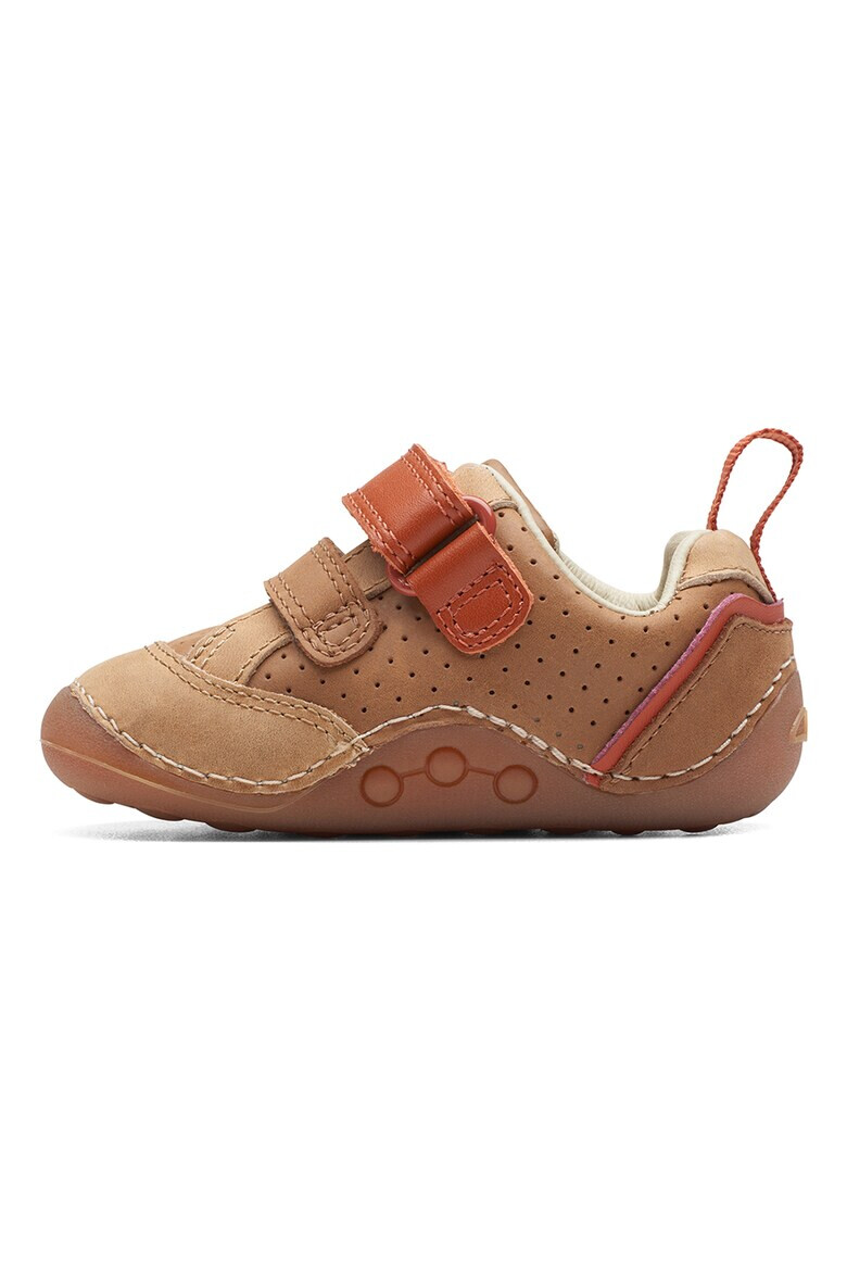 Clarks Pantofi sport cu velcro si aspect perforat Tiny - Pled.ro