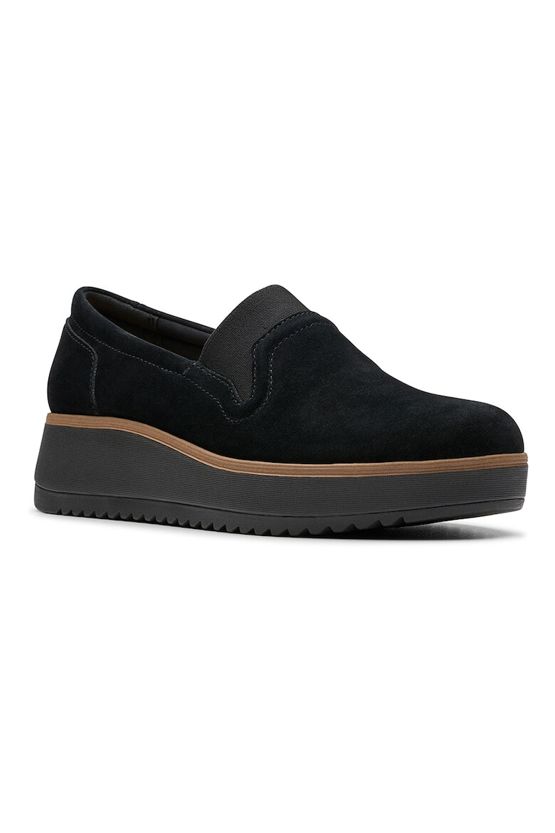 Clarks Pantofi wedge loafer de piele intoarsa Zylah - Pled.ro