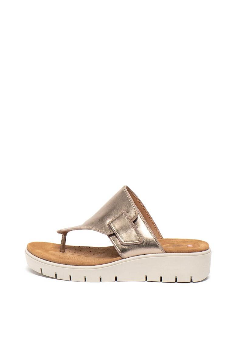 Clarks Papuci flip flop wedge de piele Karely - Pled.ro