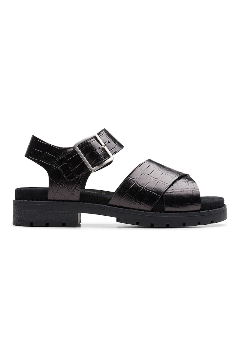 Clarks Sandale de piele cu aspect de piele de crocodil Orinoco Cross - Pled.ro