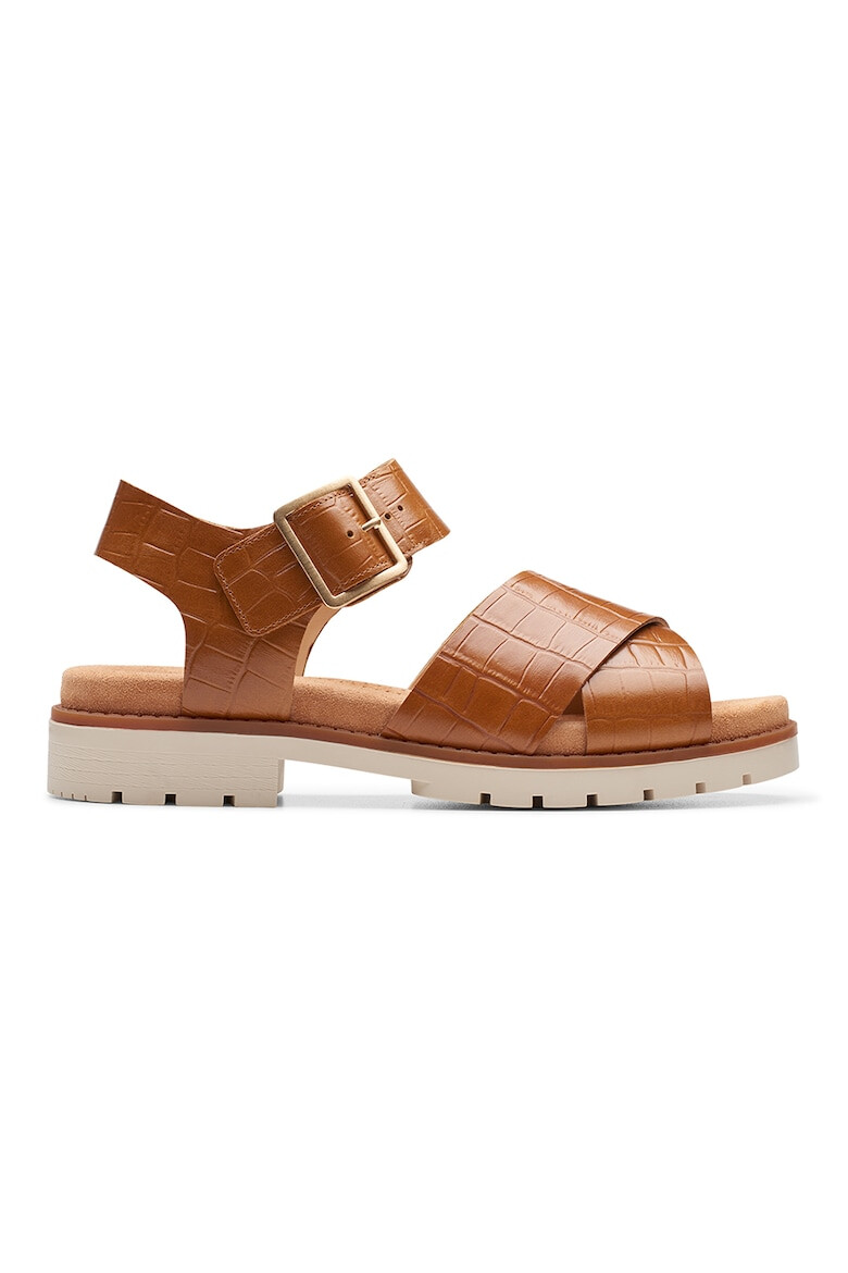 Clarks Sandale de piele cu aspect de piele de crocodil Orinoco Cross - Pled.ro