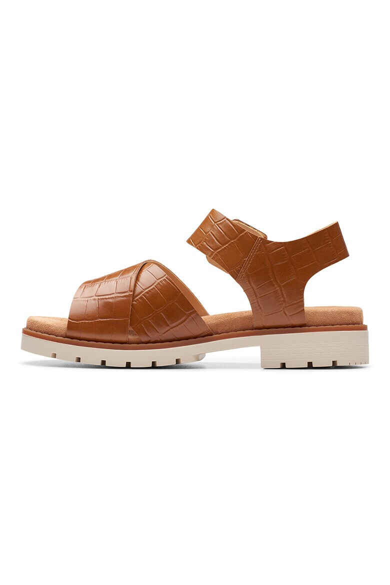 Clarks Sandale de piele cu aspect de piele de crocodil Orinoco Cross - Pled.ro