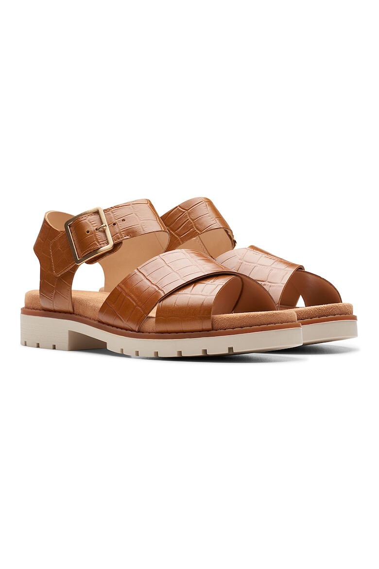 Clarks Sandale de piele cu aspect de piele de crocodil Orinoco Cross - Pled.ro