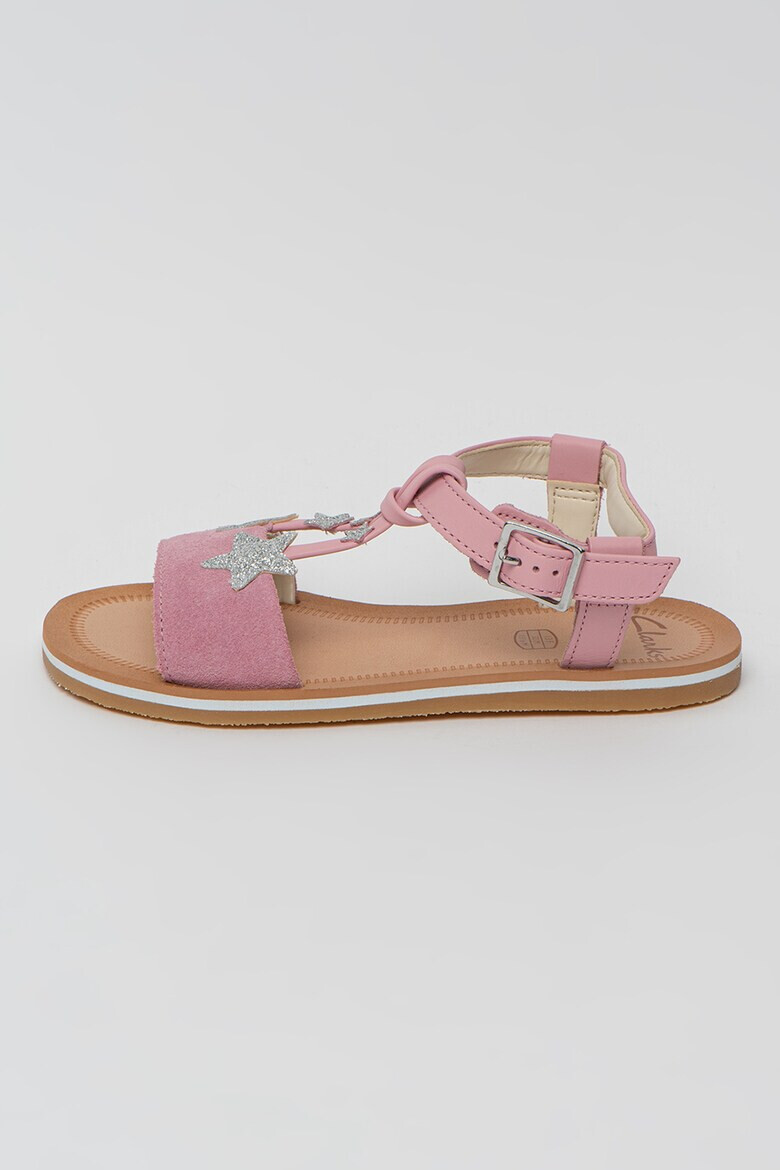 Clarks Sandale de piele si piele intoarsa Finch Summer - Pled.ro