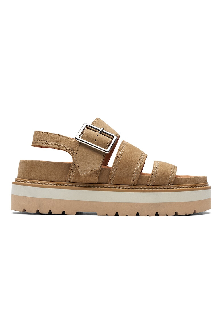 Clarks Sandale din piele intoarsa cu talpa wedge - Pled.ro