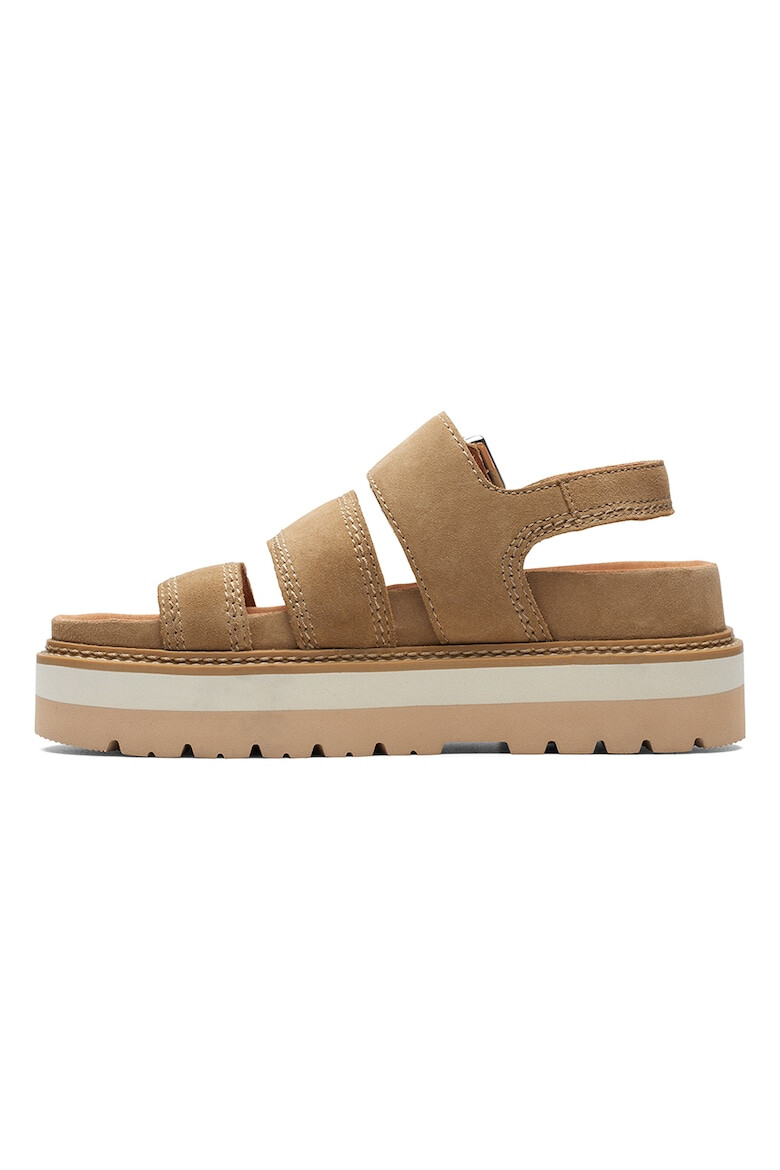 Clarks Sandale din piele intoarsa cu talpa wedge - Pled.ro