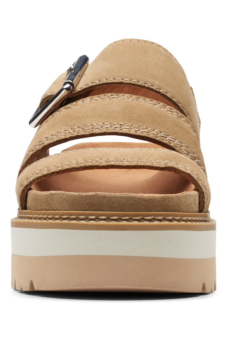 Clarks Sandale din piele intoarsa cu talpa wedge - Pled.ro